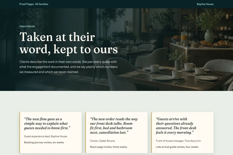 Testimonial & Metrics layout preview