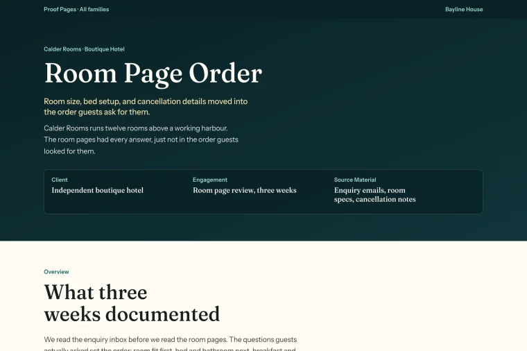 Short Project Result layout preview