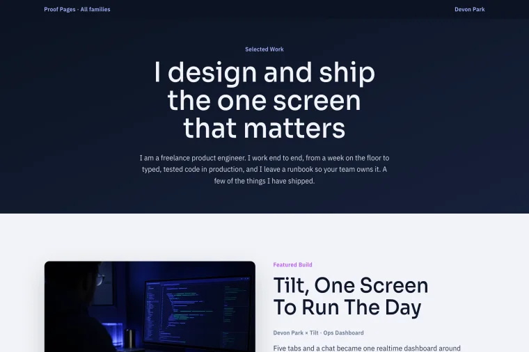 Case Study Index layout preview