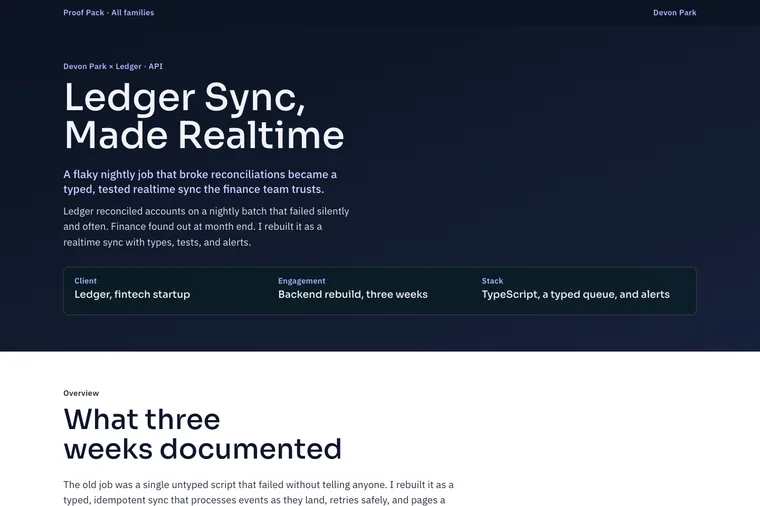 Short Project Result layout preview