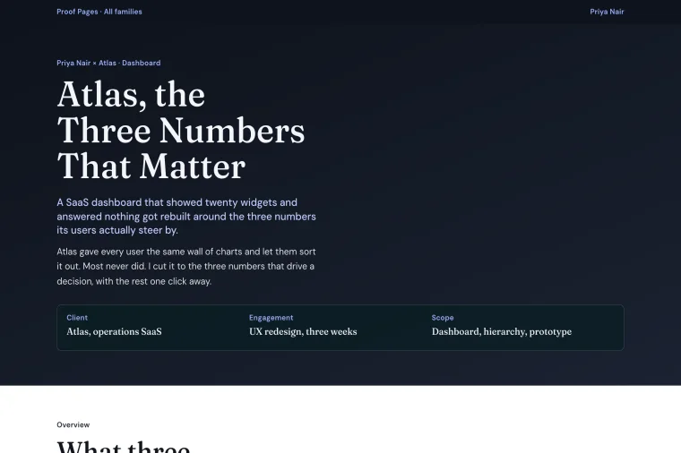 Short Project Result layout preview