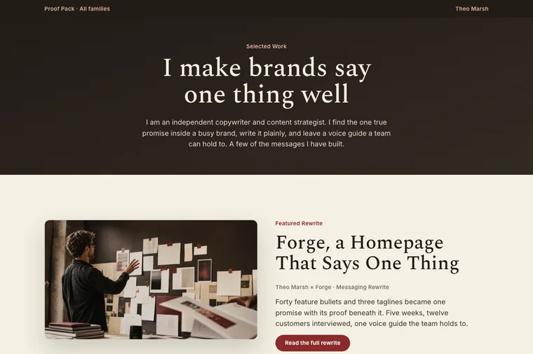 Case Study Index layout preview
