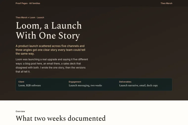Short Project Result layout preview