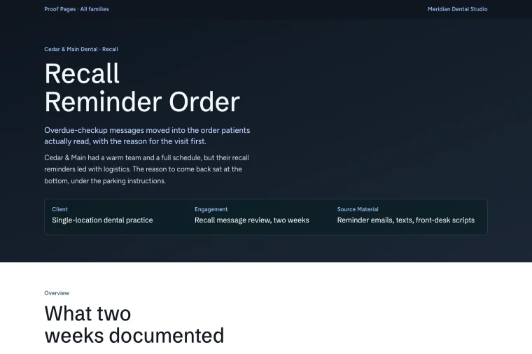 Short Project Result layout preview