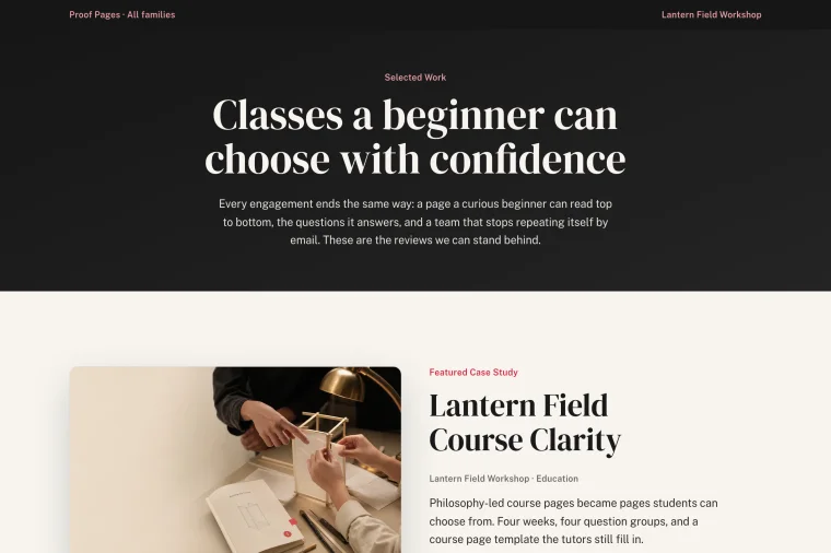Case Study Index layout preview