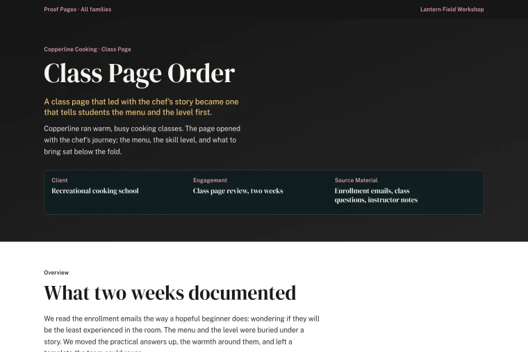 Short Project Result layout preview