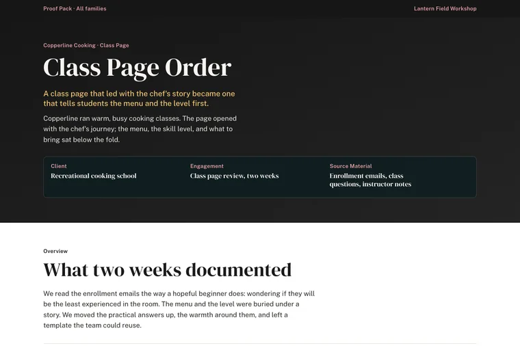 Short Project Result layout preview