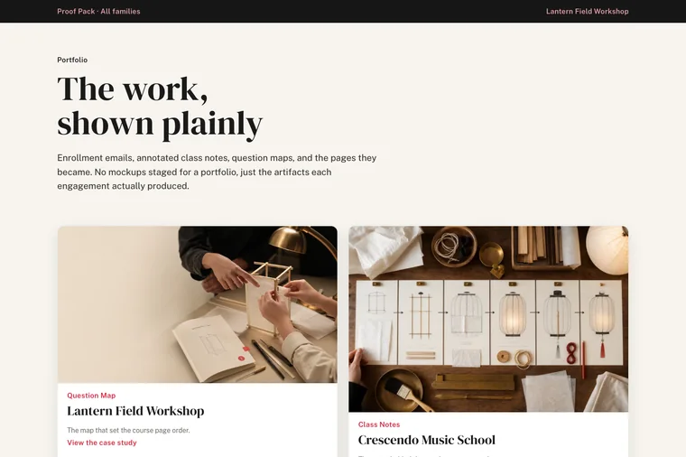 Portfolio Showcase layout preview