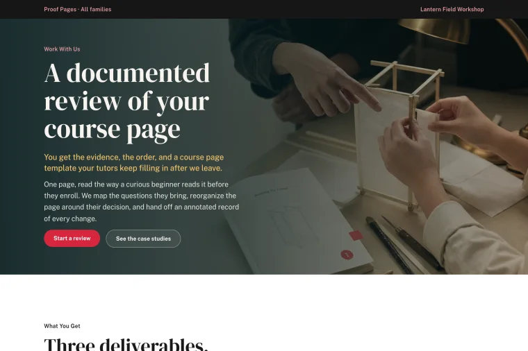 Consultation Close layout preview