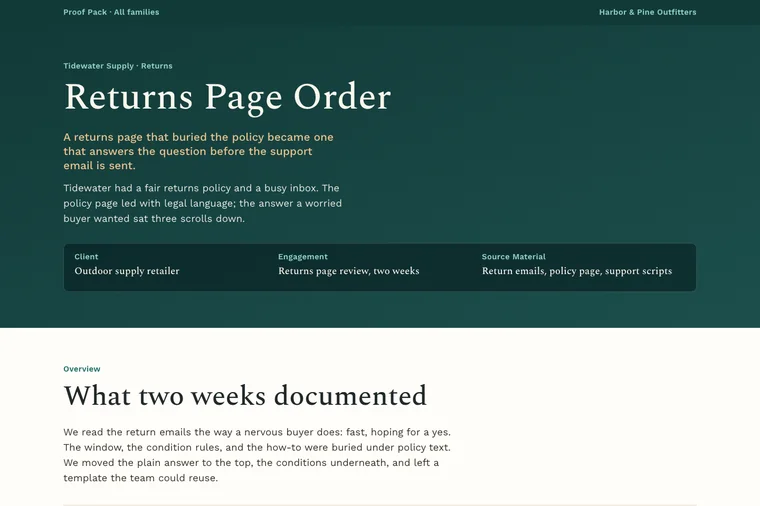Short Project Result layout preview
