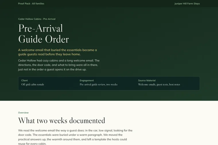 Short Project Result layout preview