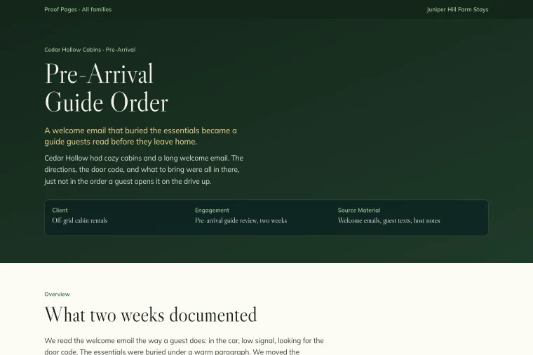 Short Project Result layout preview