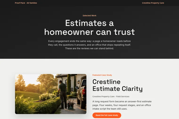 Case Study Index layout preview