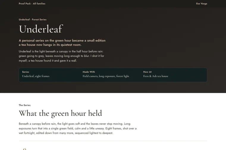 Short Project Result layout preview