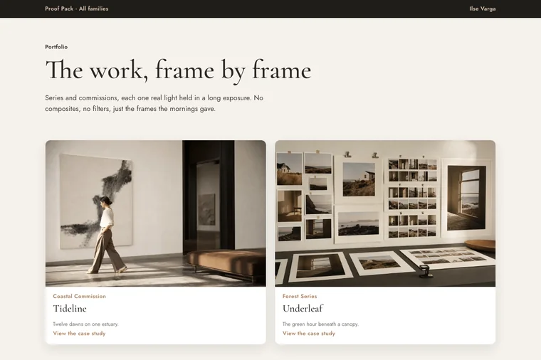 Portfolio Showcase layout preview
