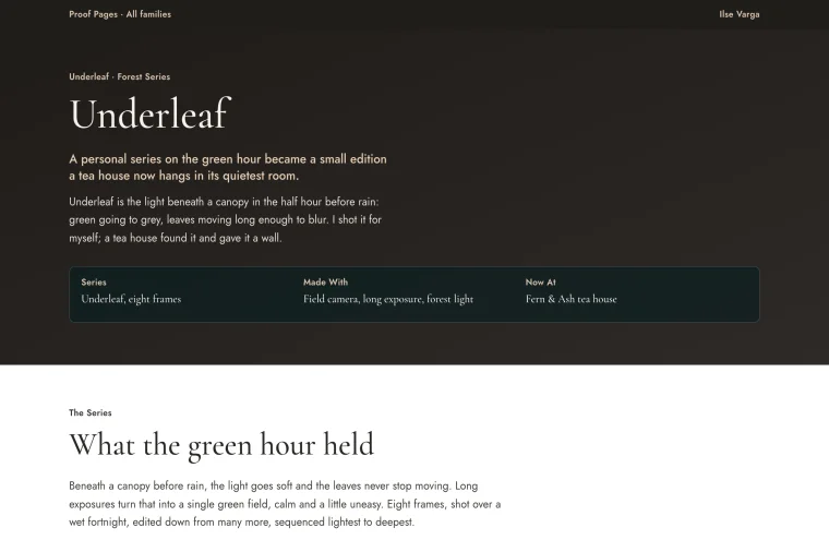 Short Project Result layout preview