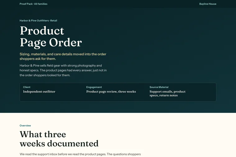 Short Project Result layout preview