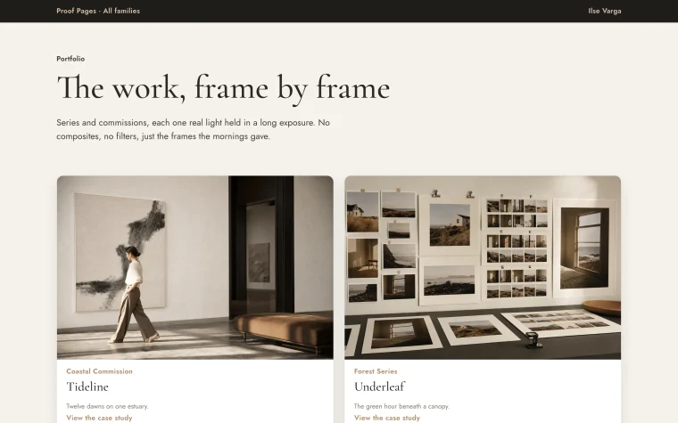 Ilse Varga portfolio page